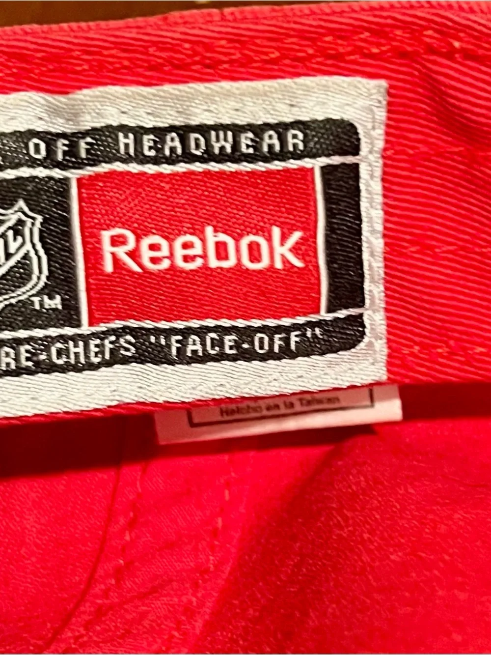 Reebok Red Baseball Cap with Multicolor Feather Patch